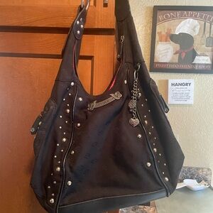 Harley-Davidson Black Hobo Bag with Silver Details